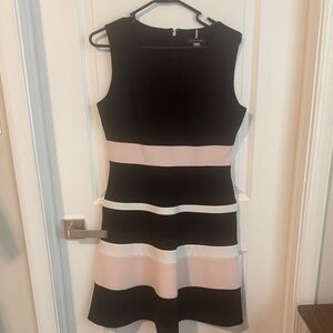 Tommy Hilfiger Black and Pink Colorblock Mini Dress